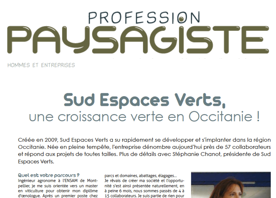 Presse « Profession Paysagiste » – les coulisses de SEV